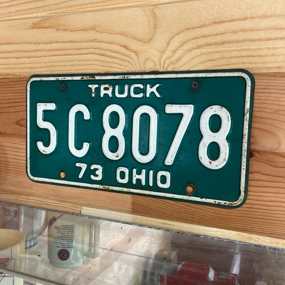 1973 Ohio - Metal License plate - Green
